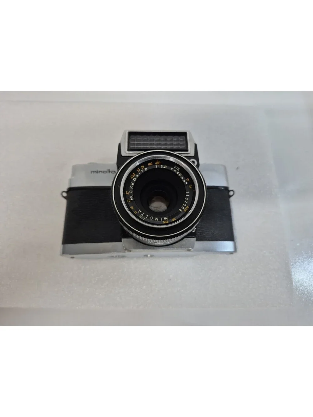 Vintage  1962 Minolta ER Camera  Rokkor-TD Lens 45mm f2.8 & Case - Tested!